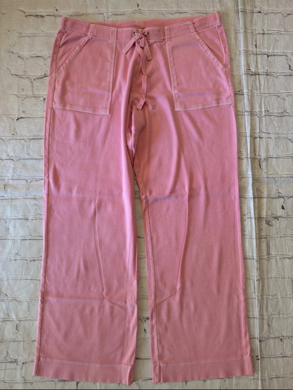 Vintage 2006 Y2K J. Crew Low Rise Pink Cotton Wide Leg Pant Medium Capri